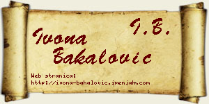 Ivona Bakalović vizit kartica